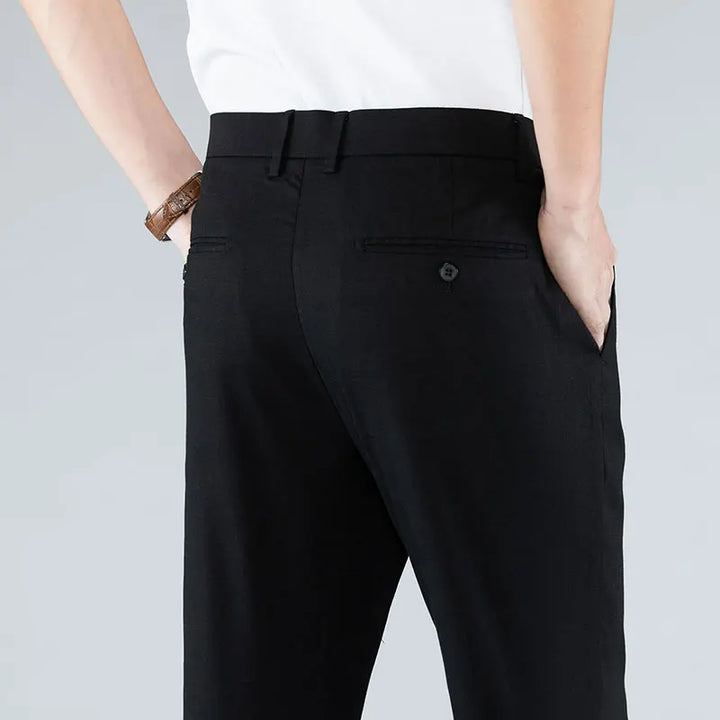 Mens Straight Pants Linen Blend Lightweight Comfortable