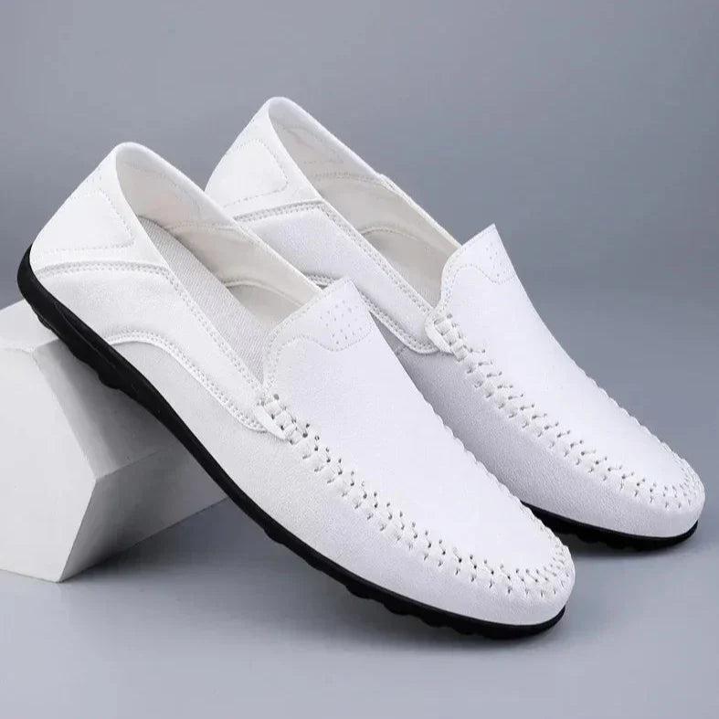 Mens Leather Loafers Slip-On Classic Fit