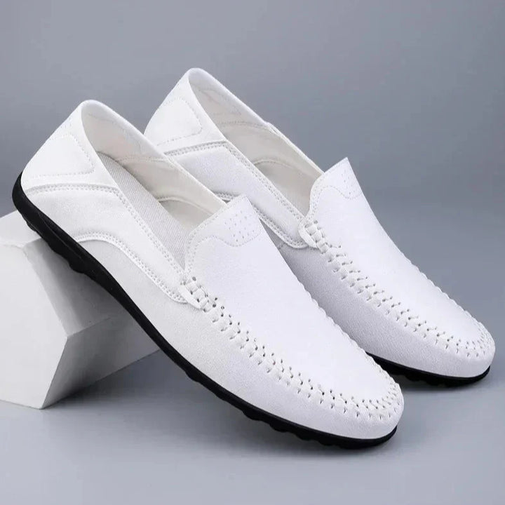 Mens Leather Loafers Slip-On Classic Fit