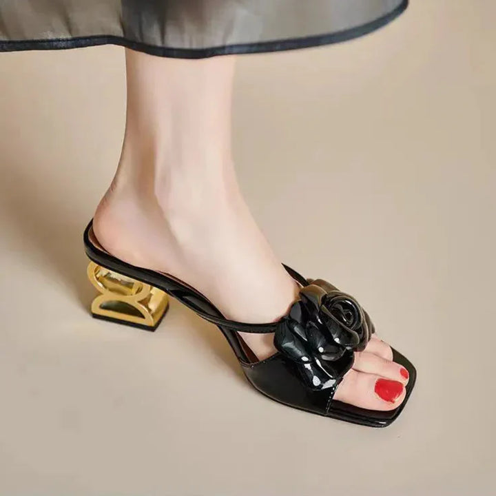 Womens Heels with Rosette Detail