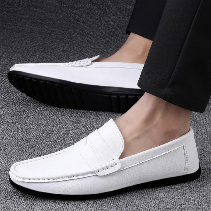 Mens Penny Loafers Leather Slip-On