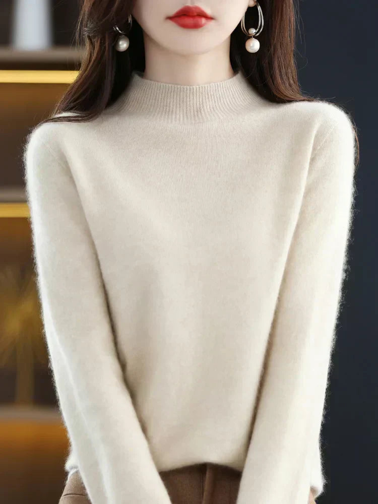 Womens Merino Wool Sweater Soft Fitted