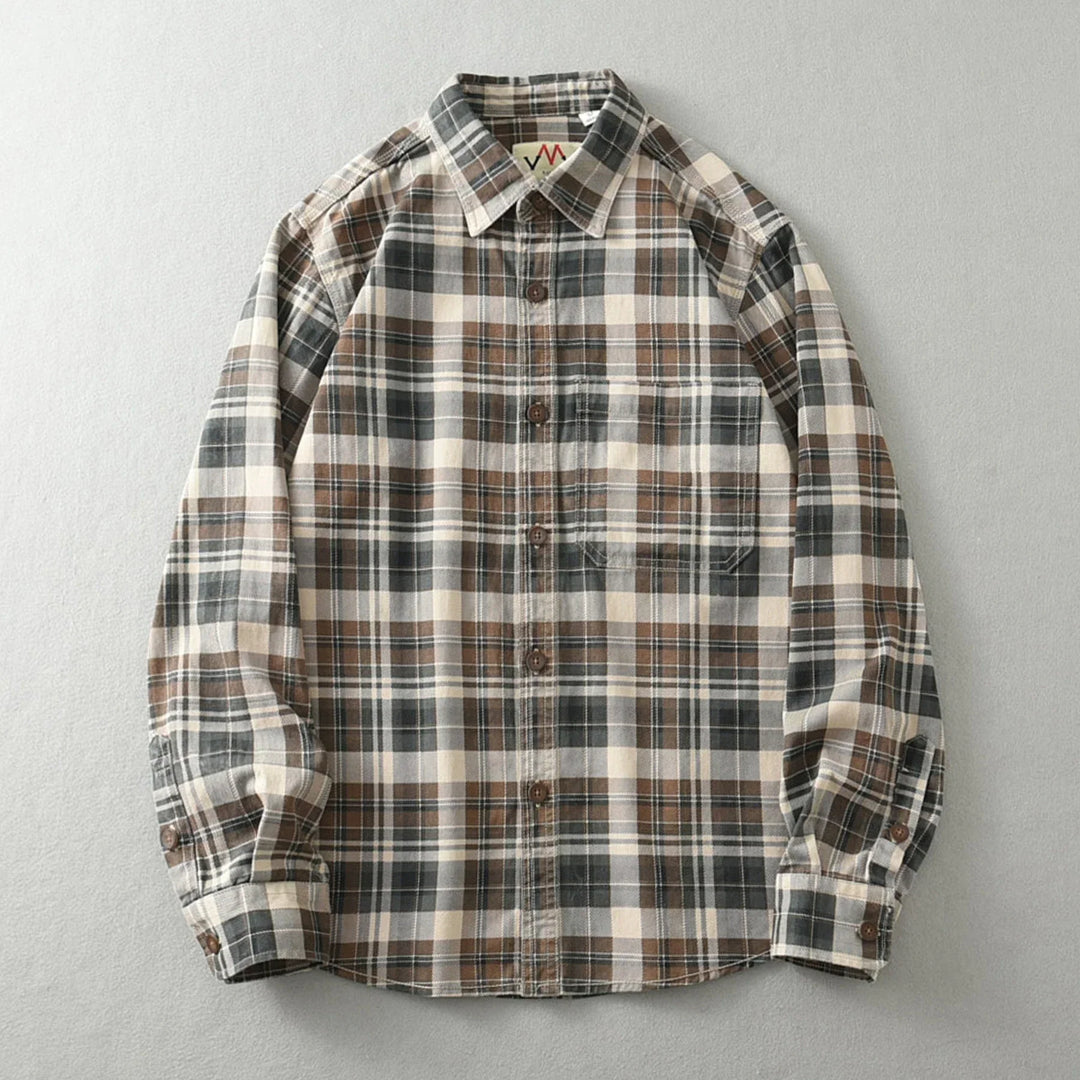 Mens Flannel Shirt Plaid Classic Fit - BritishMode