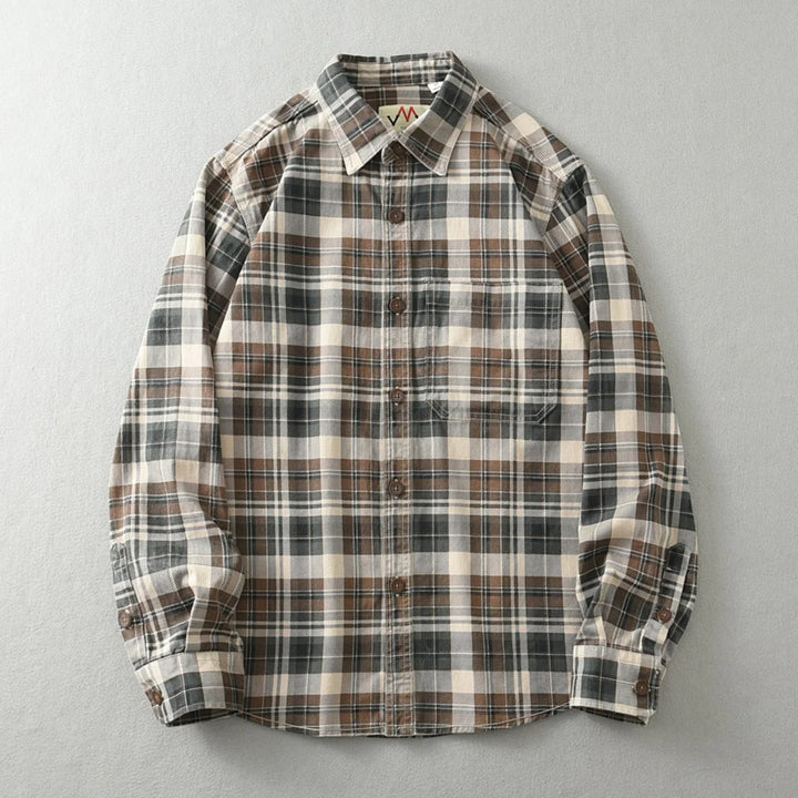 Mens Flannel Shirt Plaid Classic Fit - BritishMode