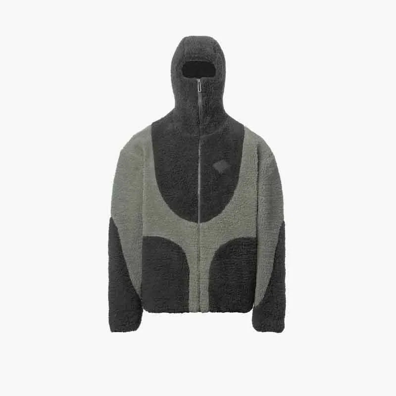 Unisex Fleece Jacket with Color Block Design Relaxed Fit