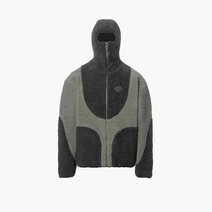 Unisex Fleece Jacket with Color Block Design Relaxed Fit