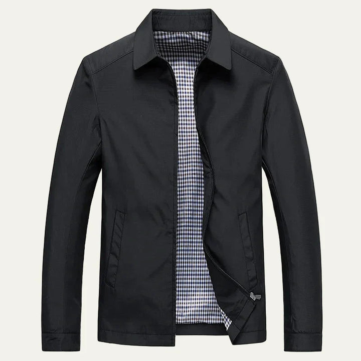 Mens Work Jacket Check Pattern Lined Full Zip