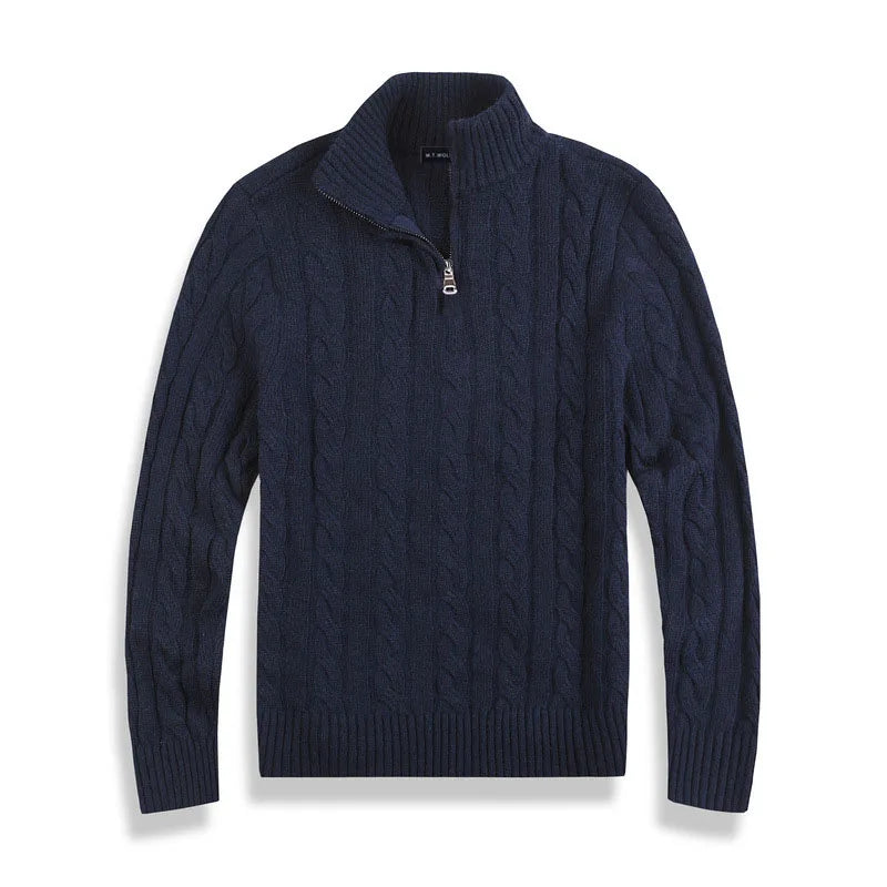Mens Half Zip Sweater Wool Blend Regular Fit