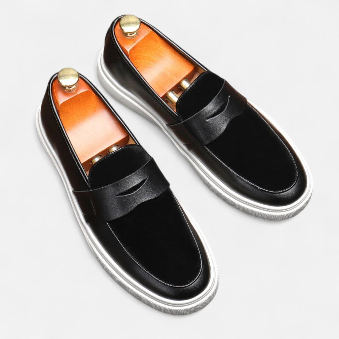 Mens Penny Loafers Hybrid Leather Slip-On