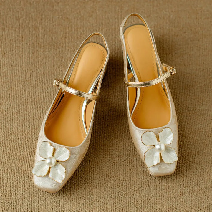 Womens Slingback Pumps Leather Pointed Toe
