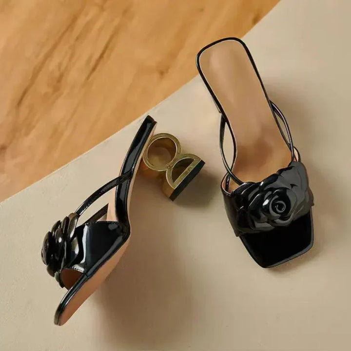 Womens Heels with Rosette Detail
