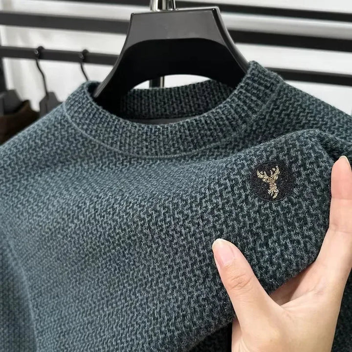 Mens Graphic Crew Neck Sweater Soft Fabric