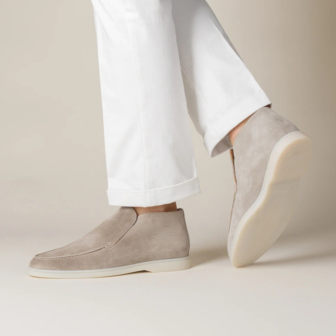 Mens Suede Moc Toe Chukka Loafers - BritishMode