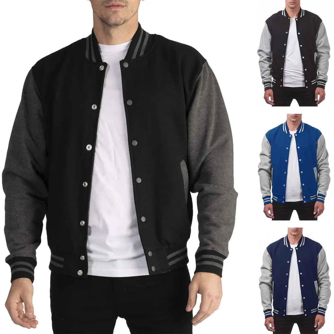 Mens Bomber Jacket Casual Fit Baseball Style - BritishMode