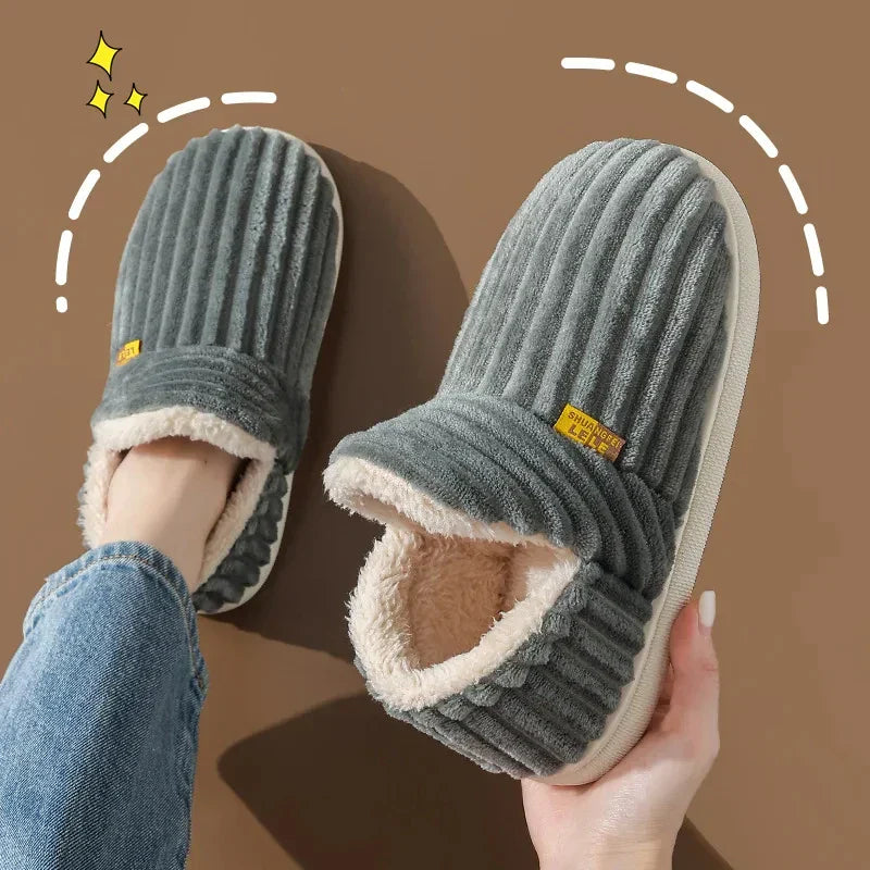 Womens Faux Fur Slide Slippers Soft Warm Indoor Shoes