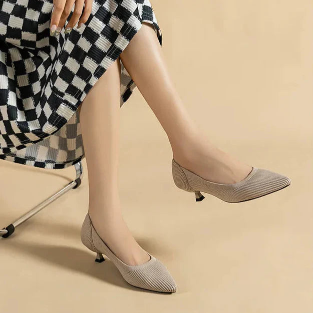Womens Kitten Heel Pumps Classic Fit