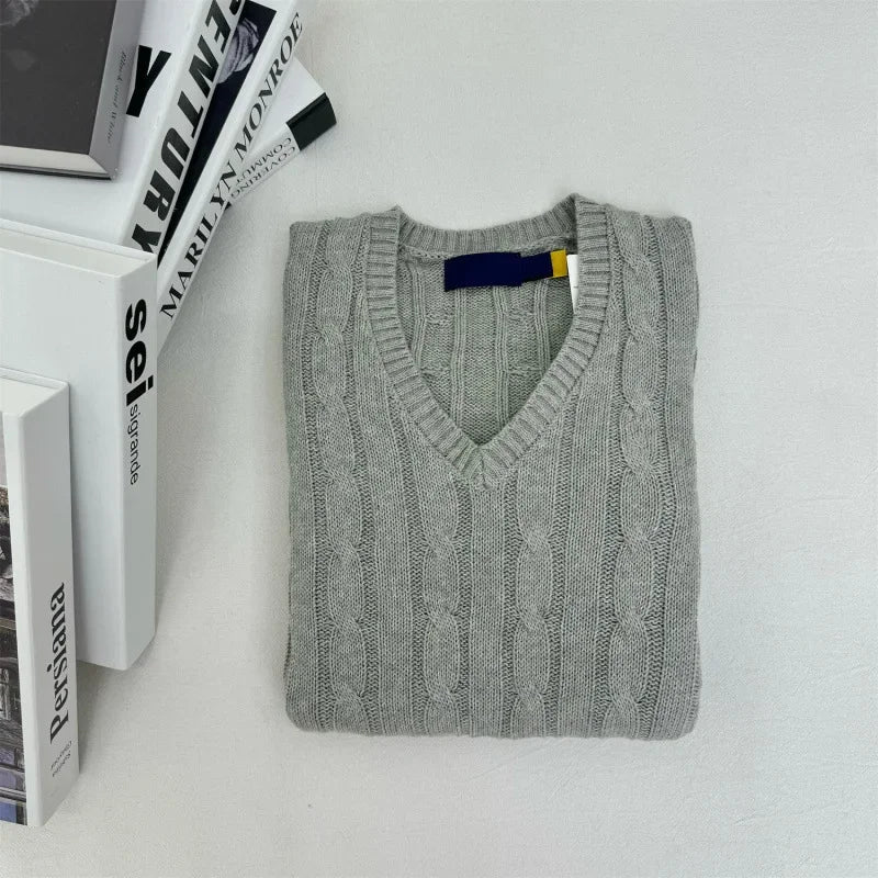 Womens Relaxed Fit V-Neck Casual Jumper Sweater