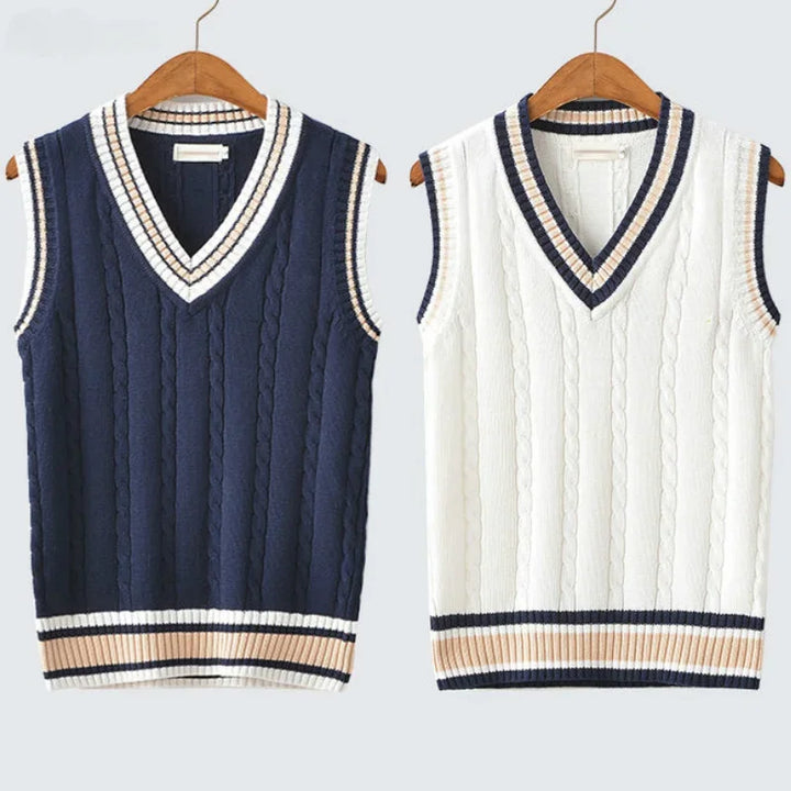 Womens Chunky Knit Vest Open Front Sleeveless - BritishMode
