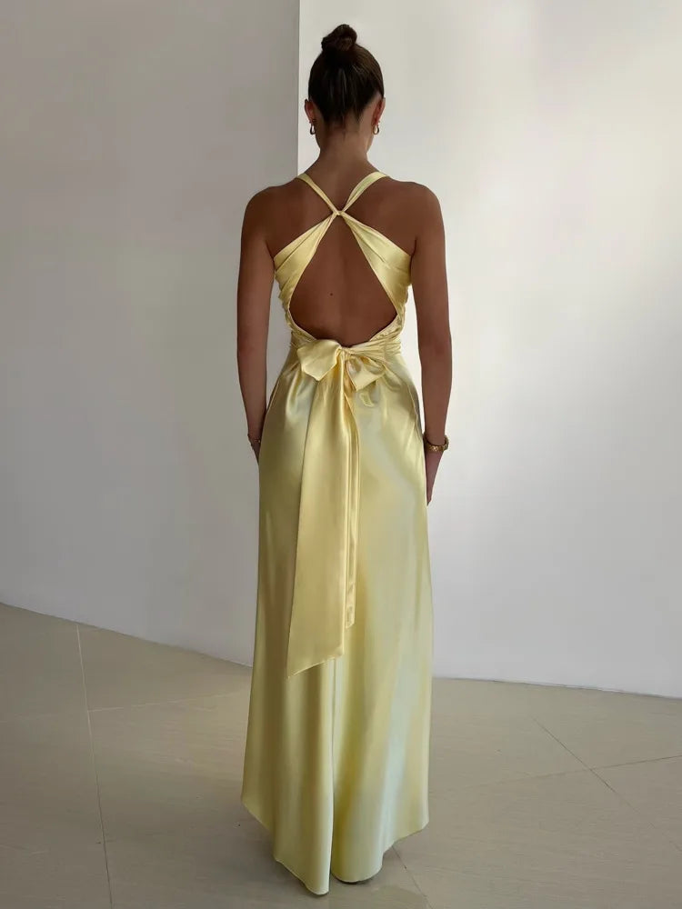 Womens Strapless Evening Gown with V-Neck