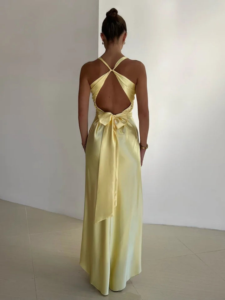 Womens Strapless Evening Gown with V-Neck