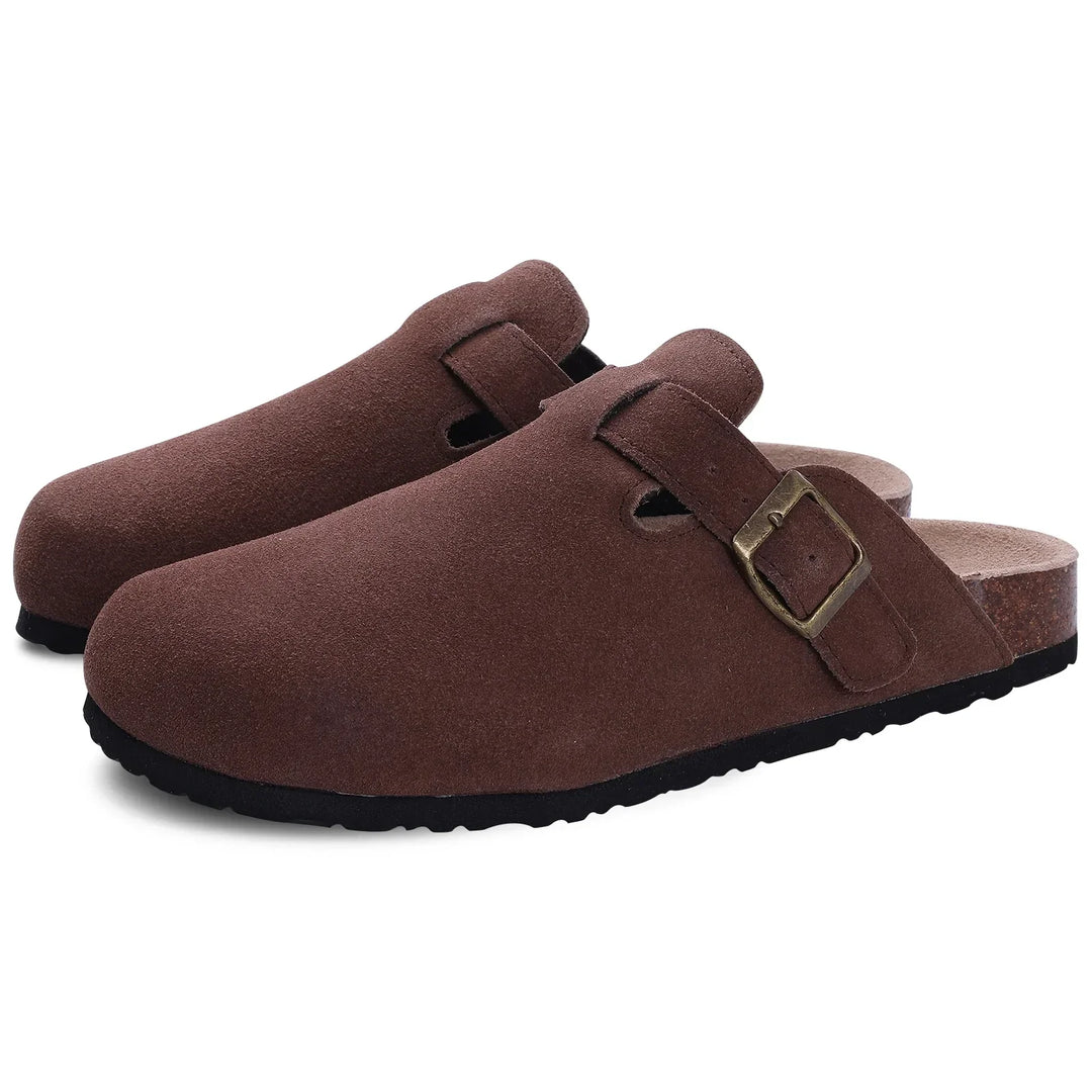 Womens Slippers with Cork Footbed and Grip Sole Comfortable