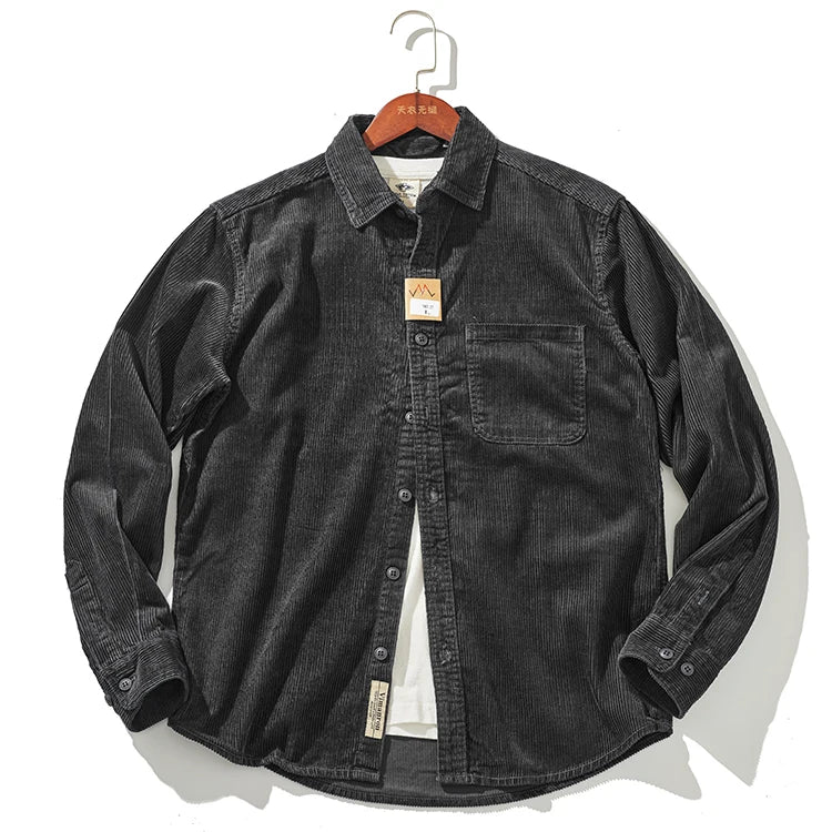 Mens Corduroy Jacket Warm Fitted Winter Coat