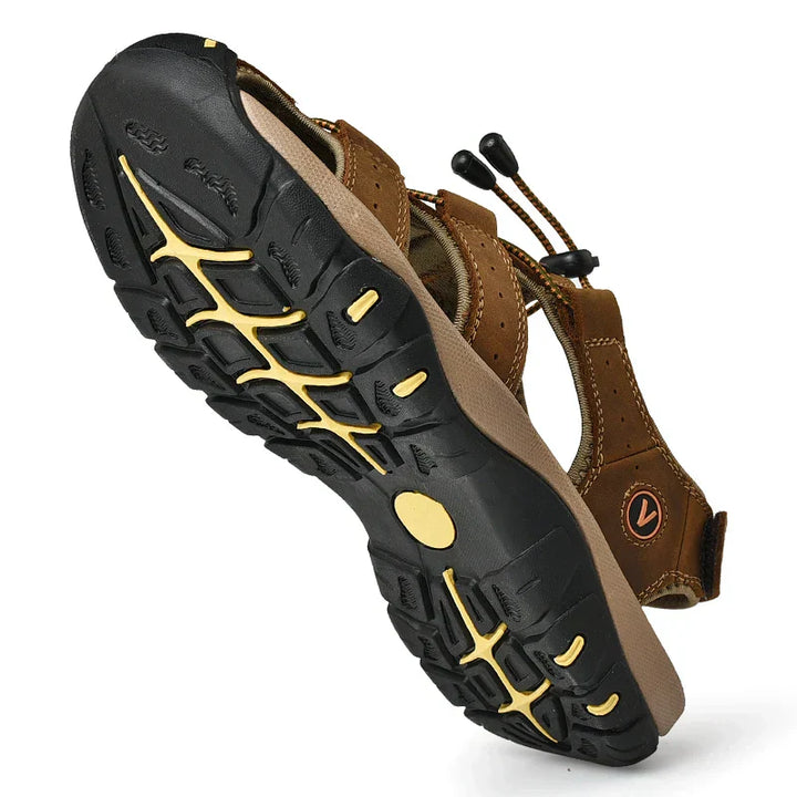 Mens Outdoor Hiking Sandals Closed-Toe Adjustable Strap