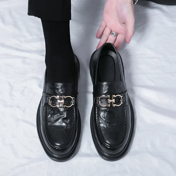 Mens Leather Loafers Slip-On Classic Fit