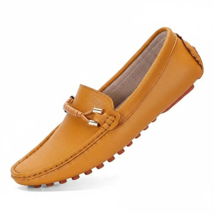 Mens Slip-On Moccasin Shoes Genuine Leather