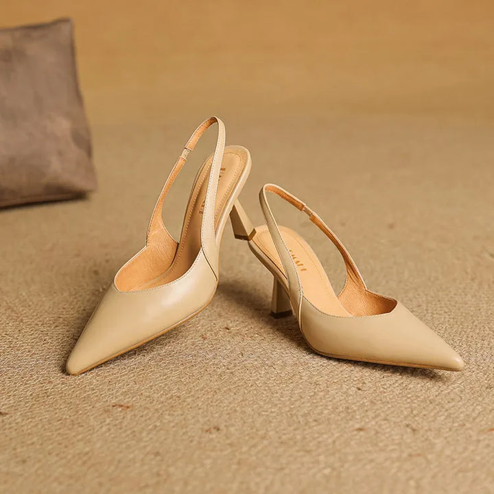 Womens Slingback Shoes Genuine Leather