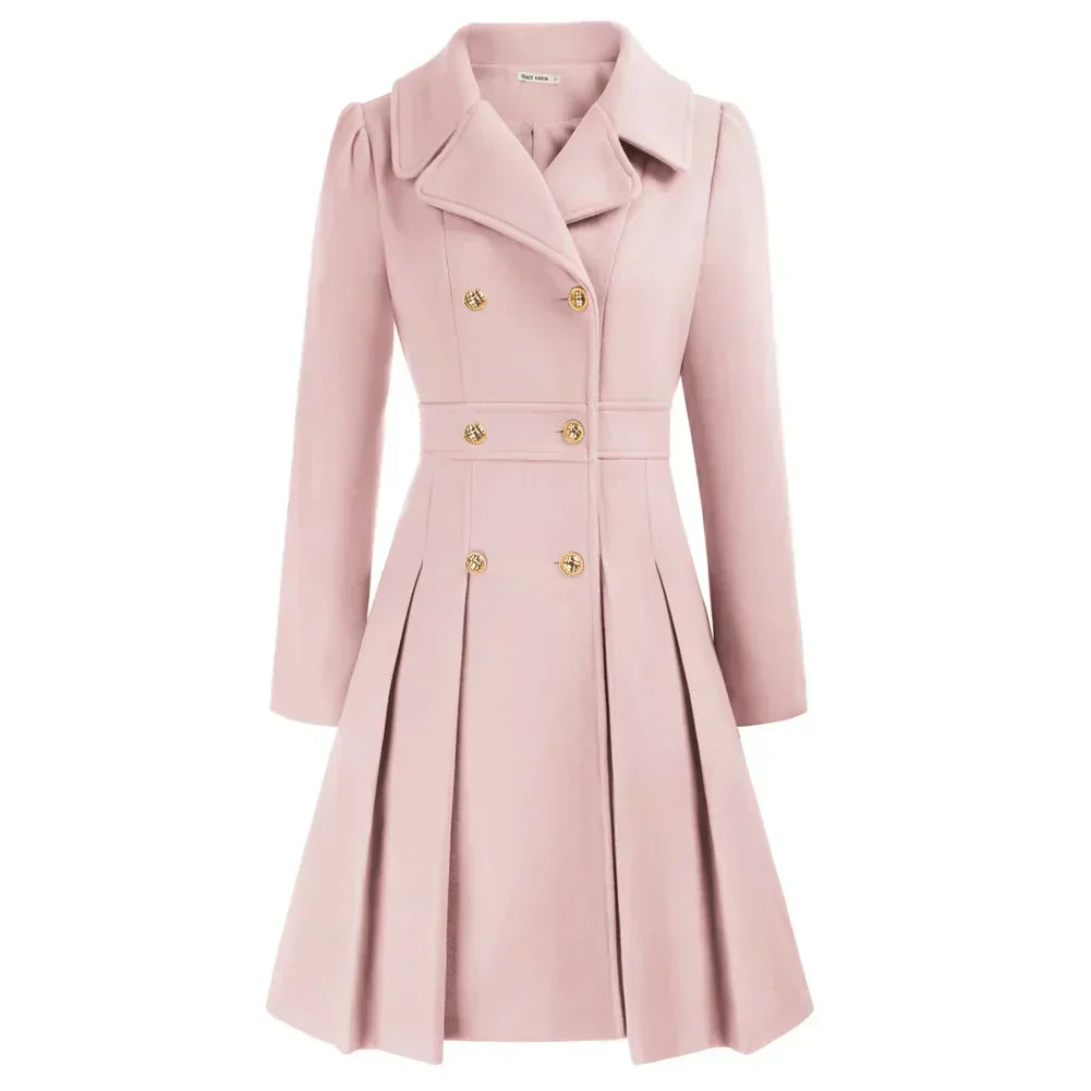 Womens Wool Peacoat A-Line Stylish Fit