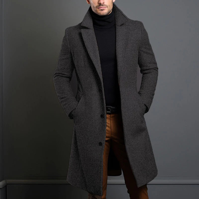 Mens Wool Winter Coat Classic Fit