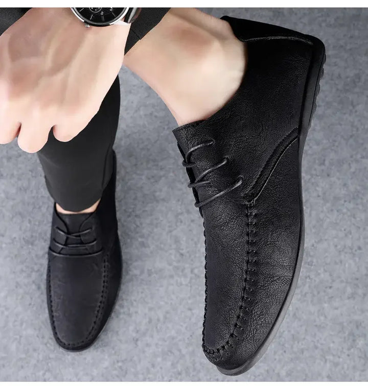 Mens Casual Leather Moccasin Shoes