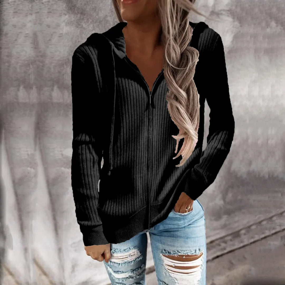 Womens Hoodie Sweatshirt with Zipper Winter Fit - BritishMode
