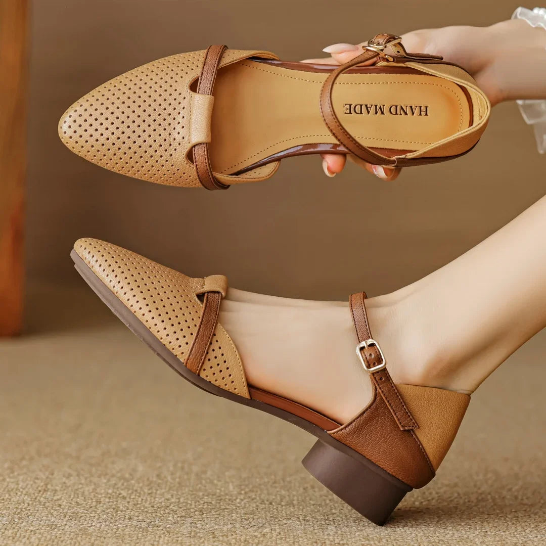 Womens Genuine Leather Heels Classic Fit