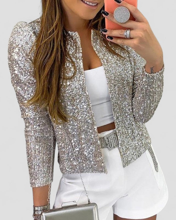 Womens Party Blazer with Sequin Detail Tailored Fit