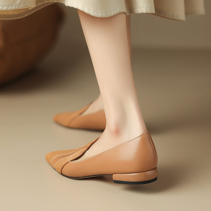 Womens Flats Genuine Leather Slip-On Style