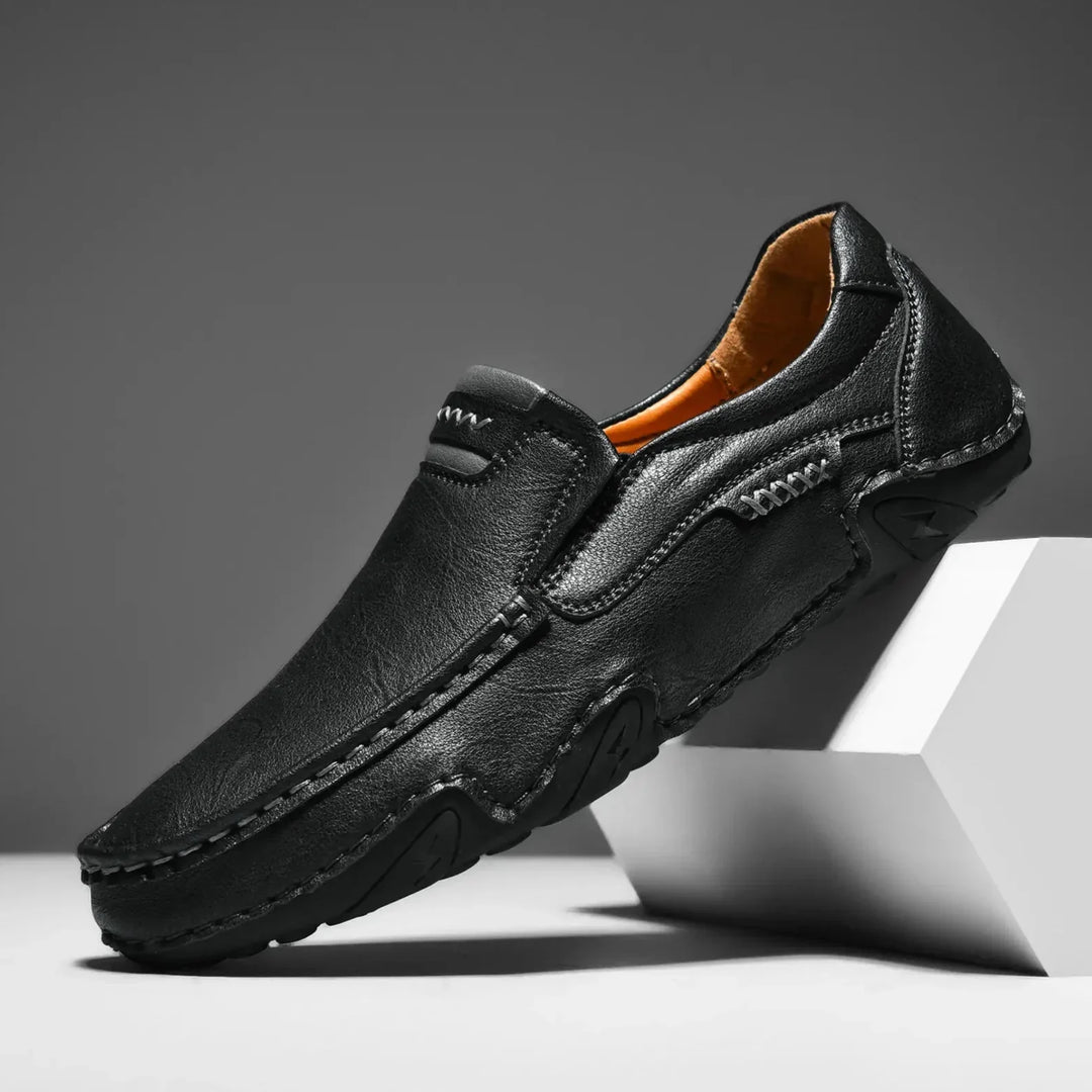 Mens Leather Loafers Slip-On Classic Fit