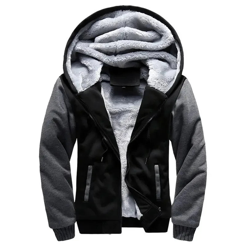 Unisex Quilted Fleece Jacket with Hooded Design
