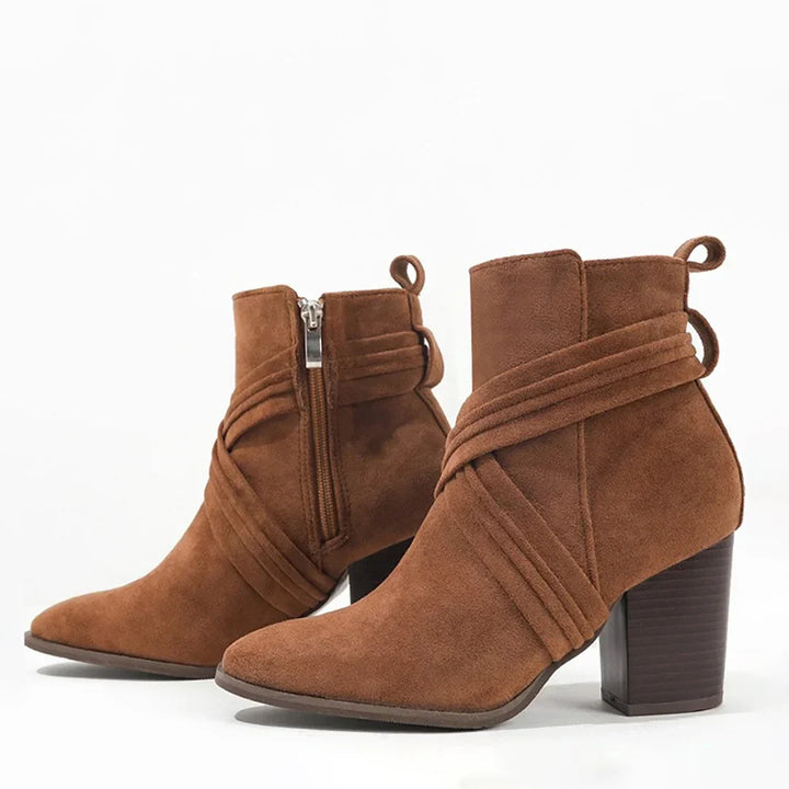 Womens Ankle Boots Leather Slip-On - BritishMode
