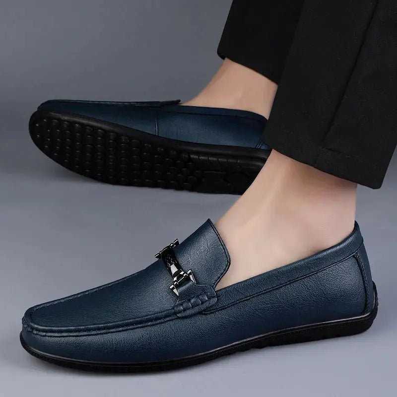 Mens Leather Loafers Classic Style with Modern Detail
