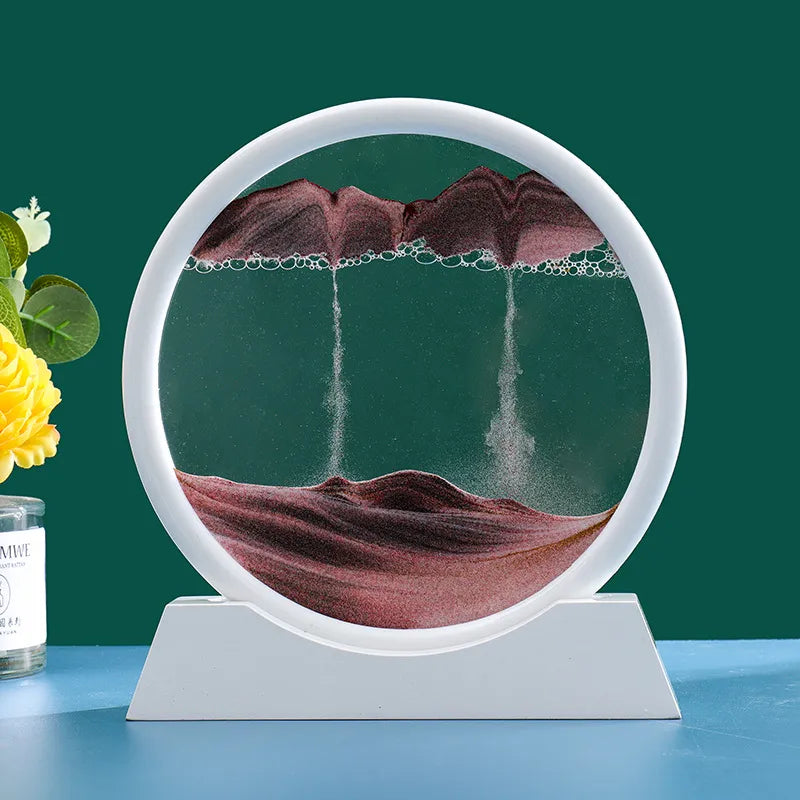 Decorative Glass Hourglass with Flowing Sand