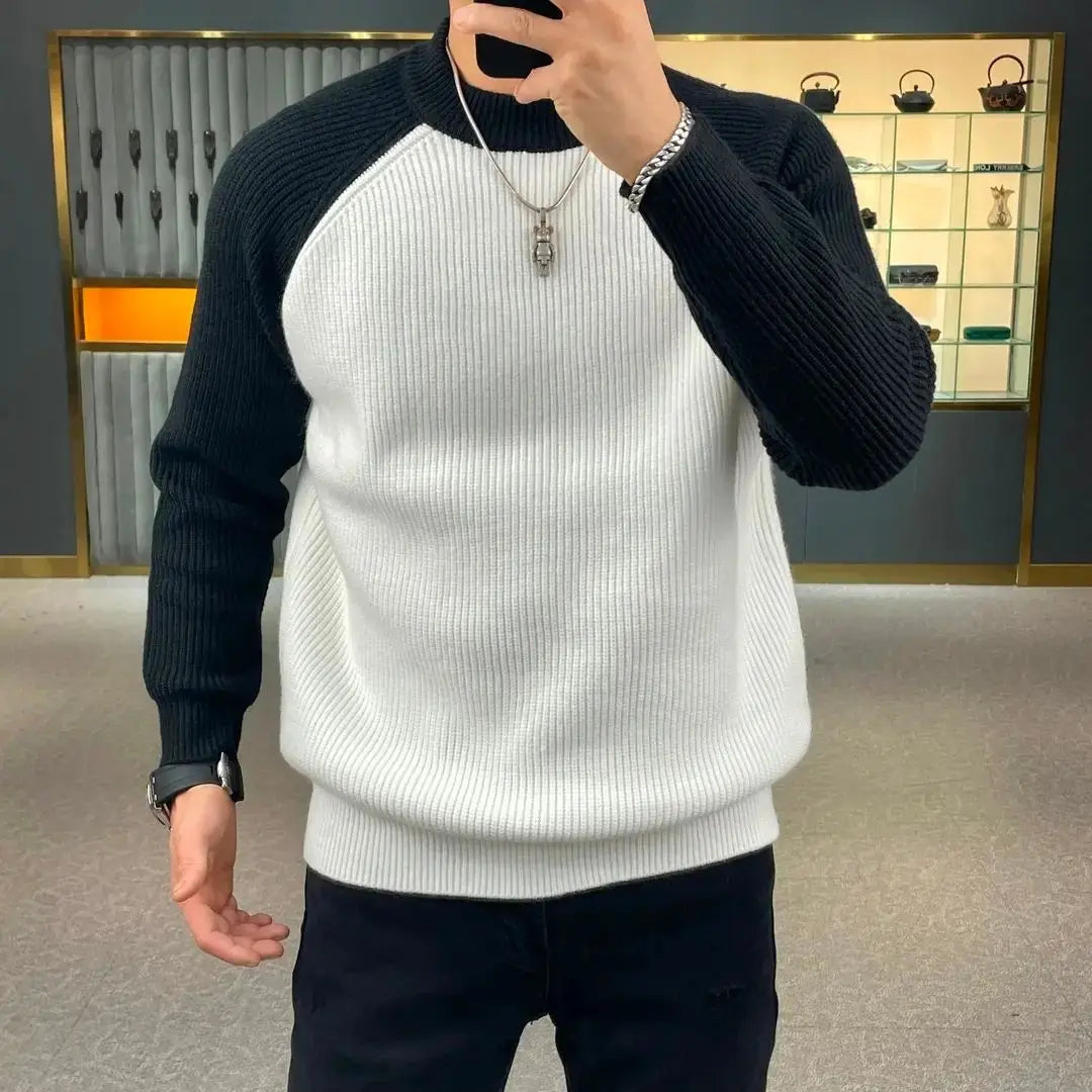 Mens Crew Neck Knit Sweater Classic Fit