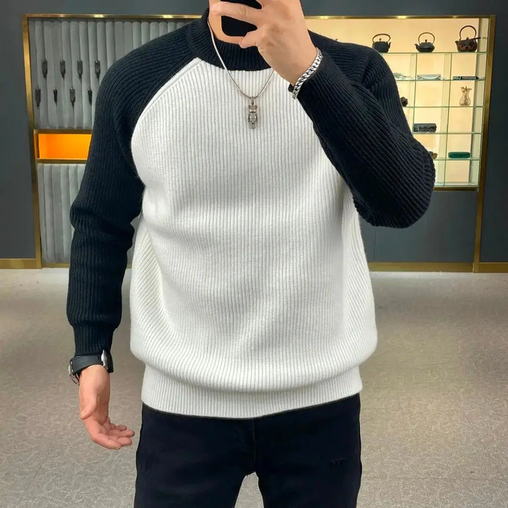 Mens Crew Neck Knit Sweater Classic Fit