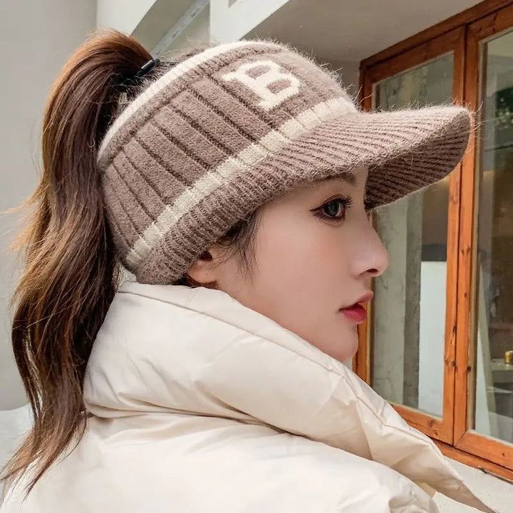 Womens Cable Knit Hat Warm