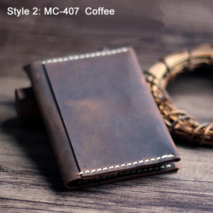 Mens Card Wallet Genuine Leather Slim Fit