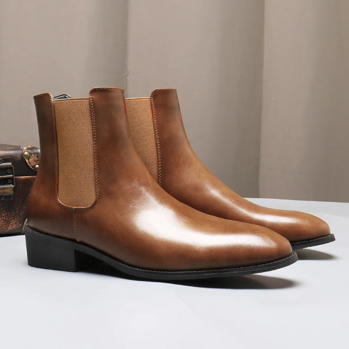 Mens Chelsea Boots Leather Ankle Fit - BritishMode