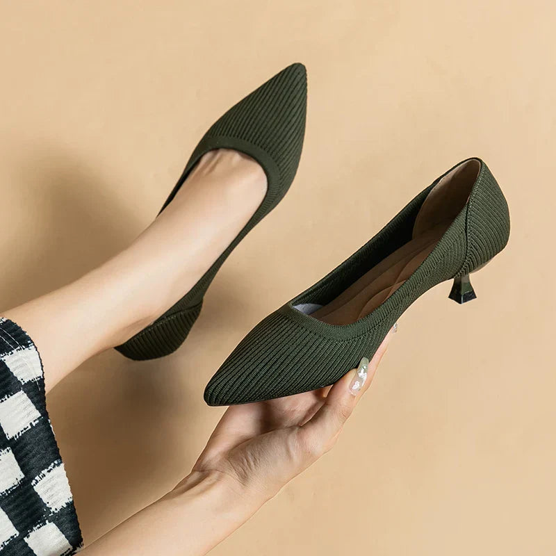 Womens Kitten Heel Pumps Classic Fit