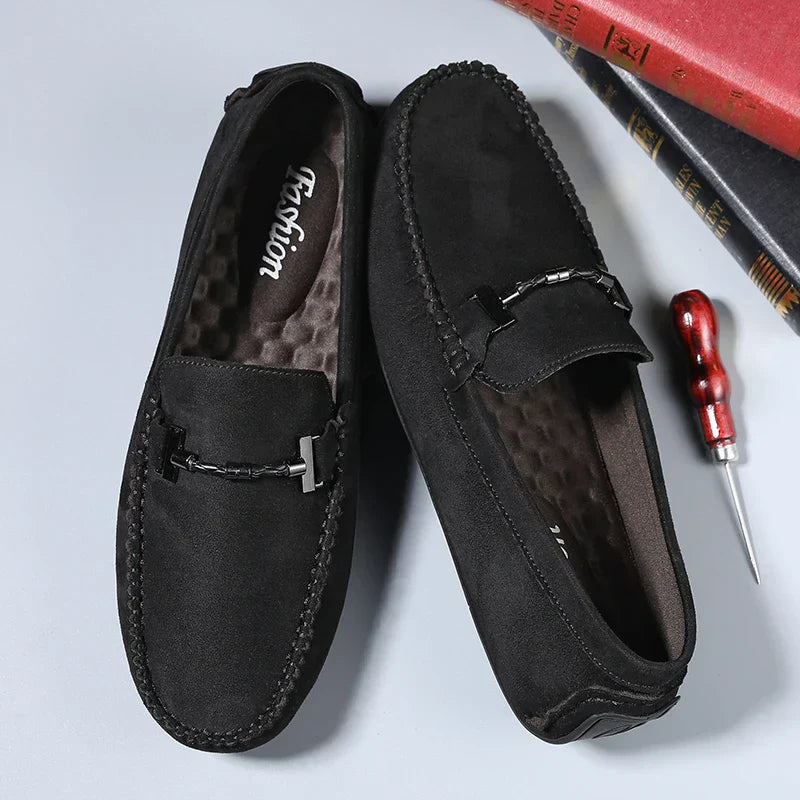 Mens Suede Loafers Slip-On Comfortable