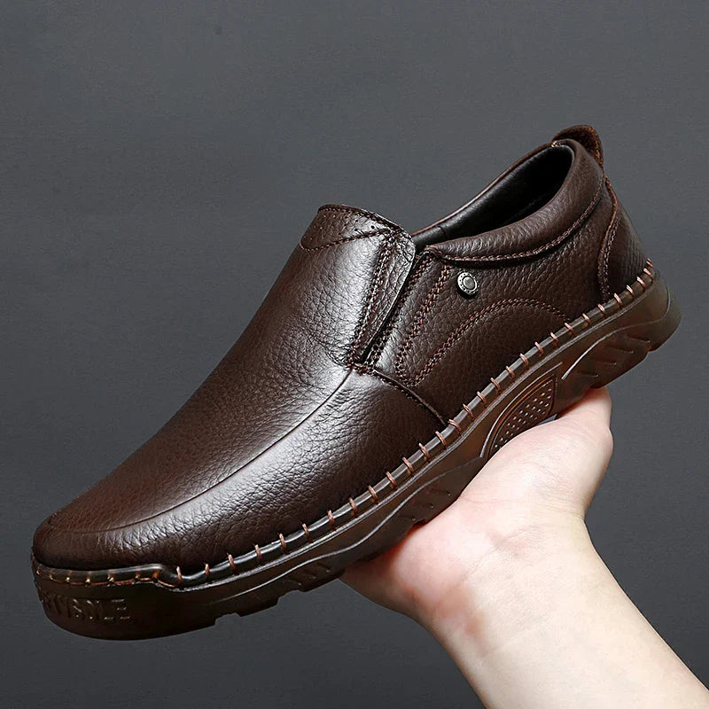 Mens Loafers Genuine Leather Slip-On - BritishMode